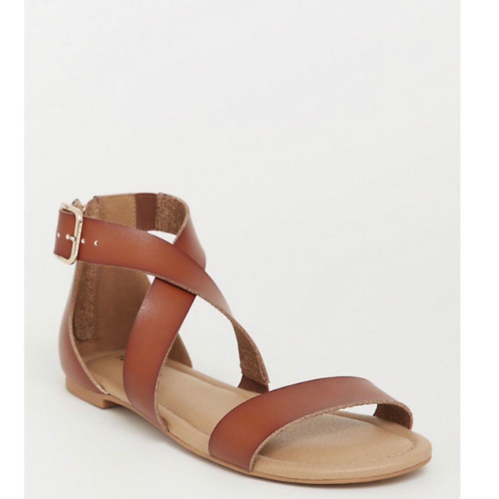 NWT TORRID brown crisscross gladiator sandals